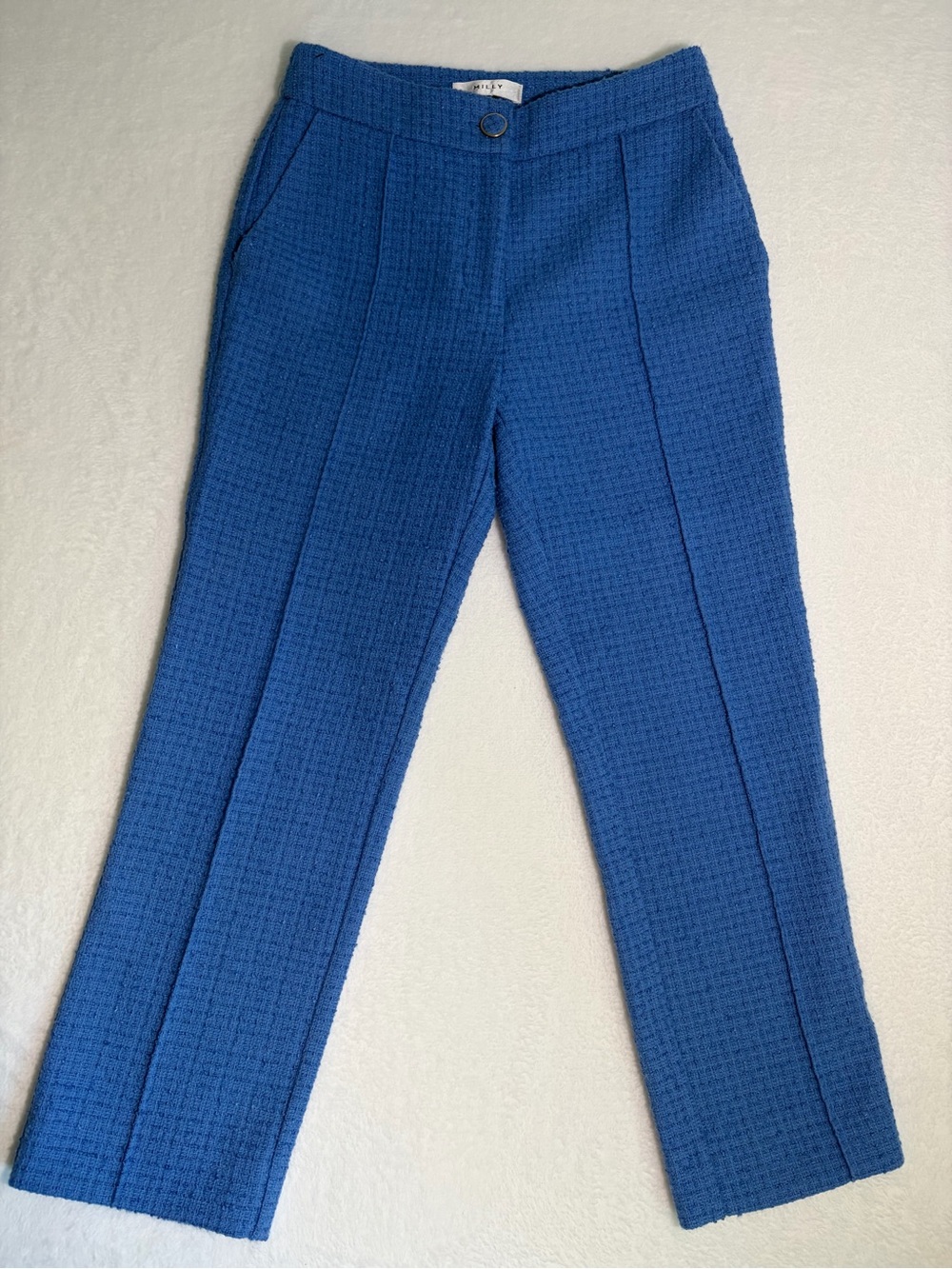 Milly Boucle Straight Leg Crop Trousers